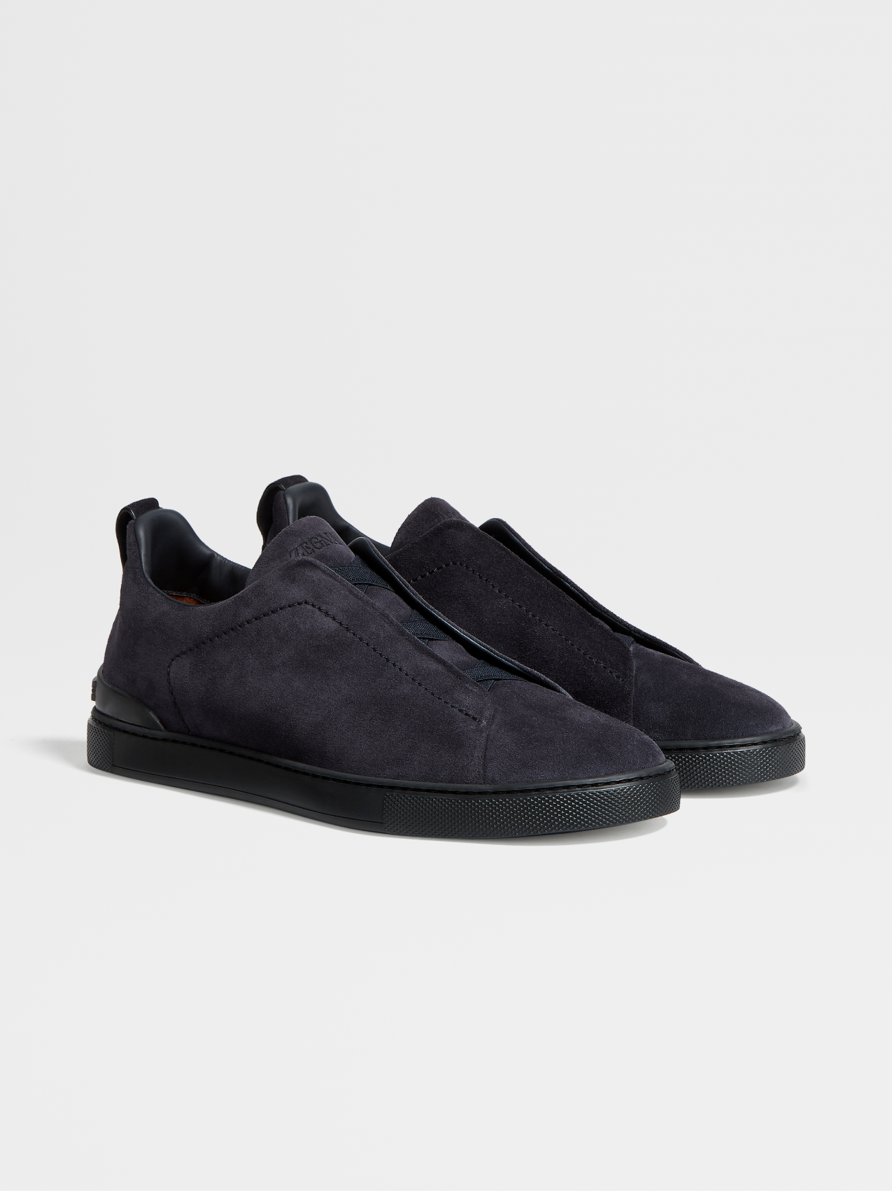 Navy Blue Suede Triple Stitch™ Low Top Sneakers